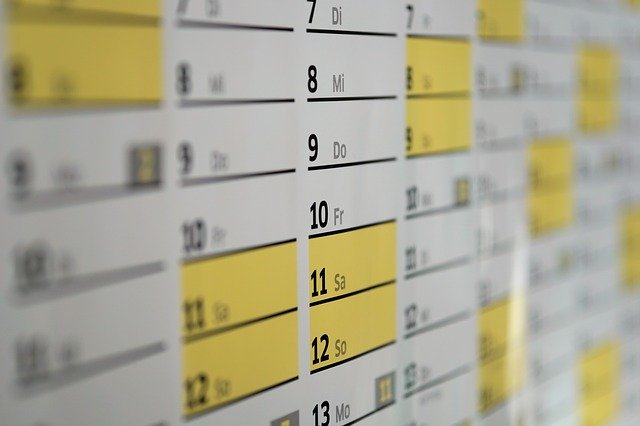 Calendario diario con diversas casillas
